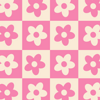 90s checkers flowers cream and pink Coffee Mug Gallery Image 2