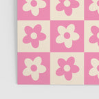 90s checkers flowers cream and pink Poster Gallery Image 3