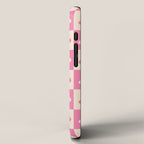 90s checkers flowers cream and pink iPhone Case Gallery Image 2