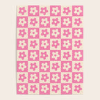 90s checkers flowers cream and pink Poster Gallery Image 4