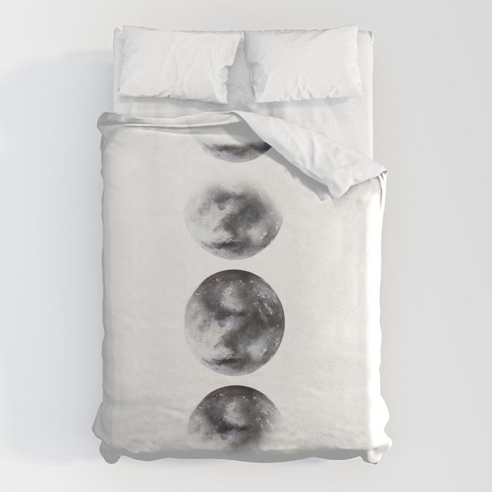 Moon phases watercolor painting Duvet Cover Gallery Image 1