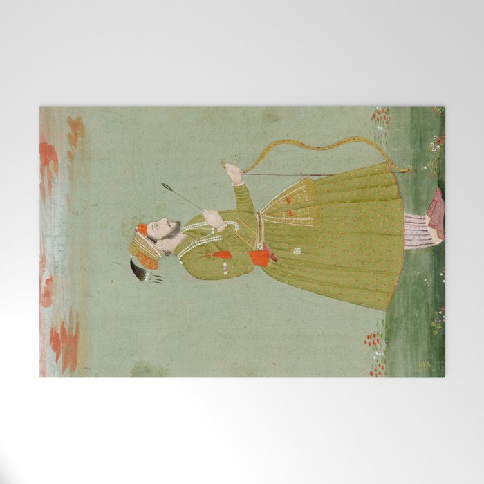 Jahangir's Son Antique Indian Miniature Painted Illustration Welcome Mat Gallery Image 1