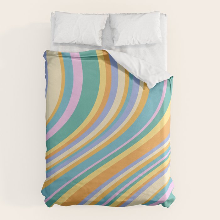 Wavy Stripes XXIV - 90s Summer Duvet Cover Gallery Image 6