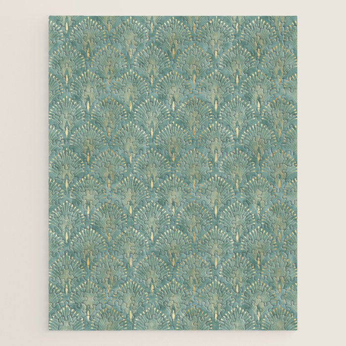 Art Deco, Decorative Leaf Pattern Jigsaw Puzzle Gallery Image 1