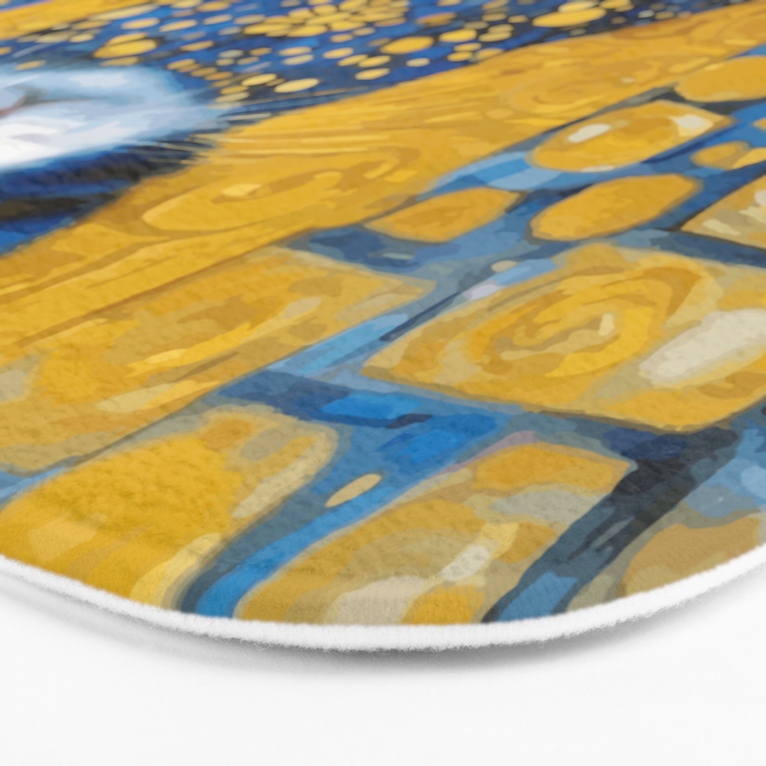 Gustav Klimt Style Kitten with Blue and Gold Dress Bath Mat Gallery Image 3