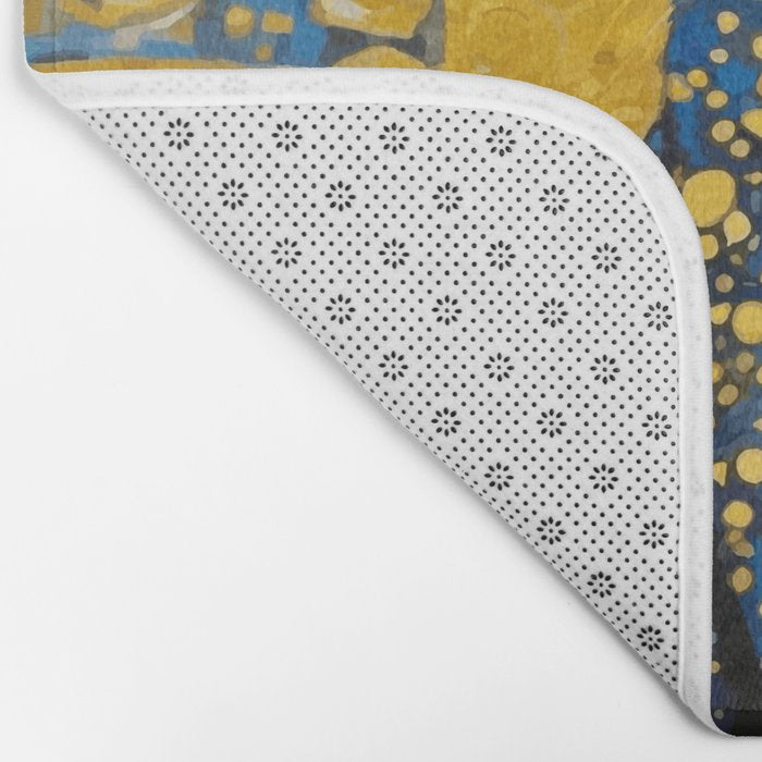 Gustav Klimt Style Kitten with Blue and Gold Dress Bath Mat Gallery Image 2