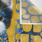 Gustav Klimt Style Kitten with Blue and Gold Dress Wall Tapestry Gallery Image 3