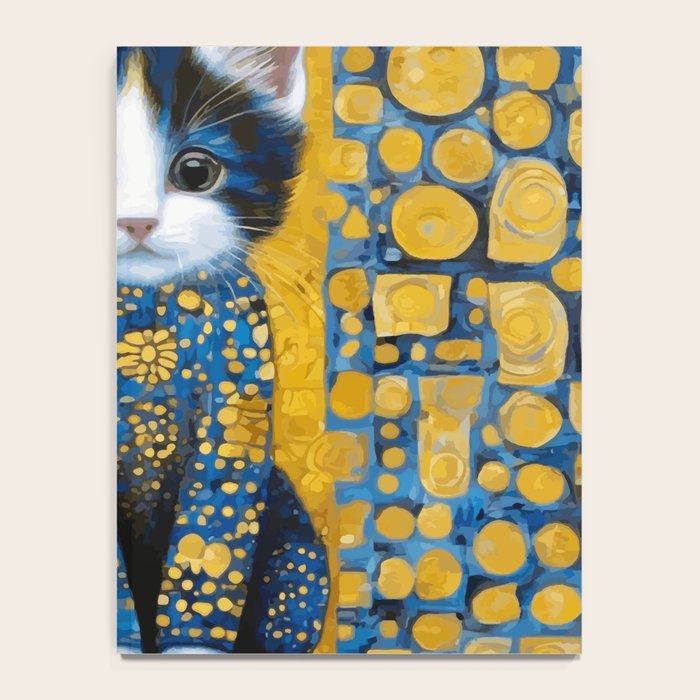 Gustav Klimt Style Kitten with Blue and Gold Dress Notebook Gallery Image 4