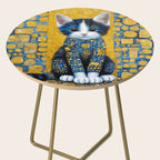 Gustav Klimt Style Kitten with Blue and Gold Dress Side Table Gallery Image 2