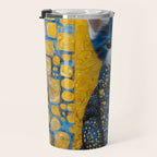 Gustav Klimt Style Kitten with Blue and Gold Dress Travel Mug Gallery Image 3