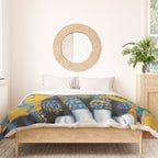 Gustav Klimt Style Kitten with Blue and Gold Dress Duvet Cover Gallery Image 3