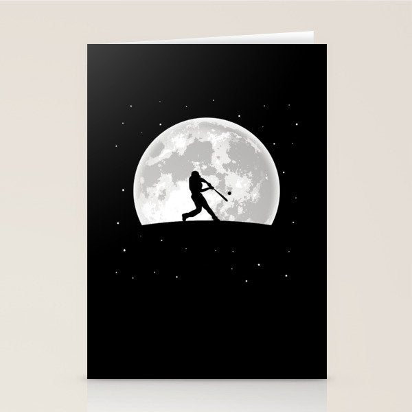 Baseball Moon Stationery Card Gallery Image 1