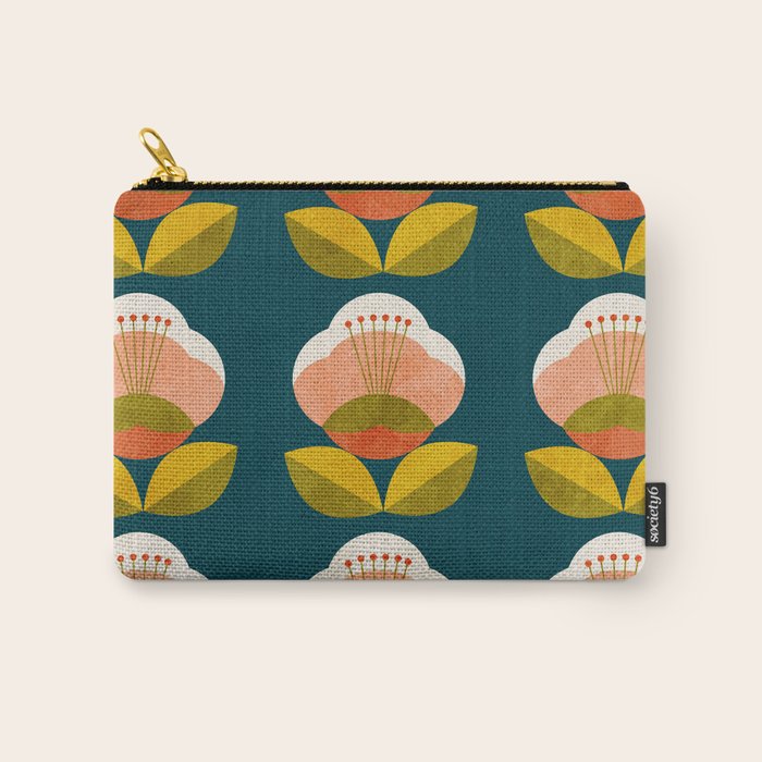 retro midcentury flower Carry All Pouch Gallery Image 1