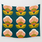 retro midcentury flower Wall Tapestry Gallery Image 4