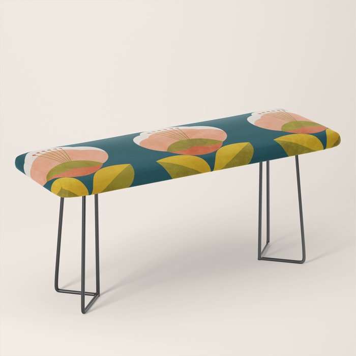 retro midcentury flower Bench Gallery Image 1