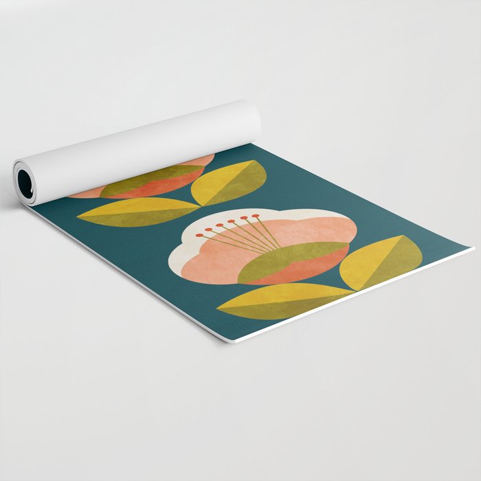 retro midcentury flower Yoga Mat Gallery Image 2