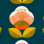 retro midcentury flower Coffee Mug Gallery Image 2