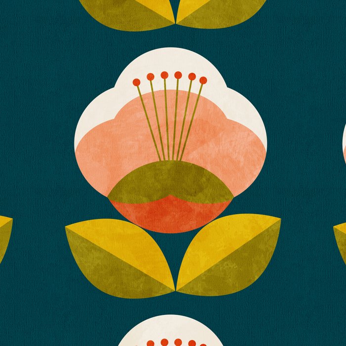 retro midcentury flower Coffee Mug Gallery Image 2