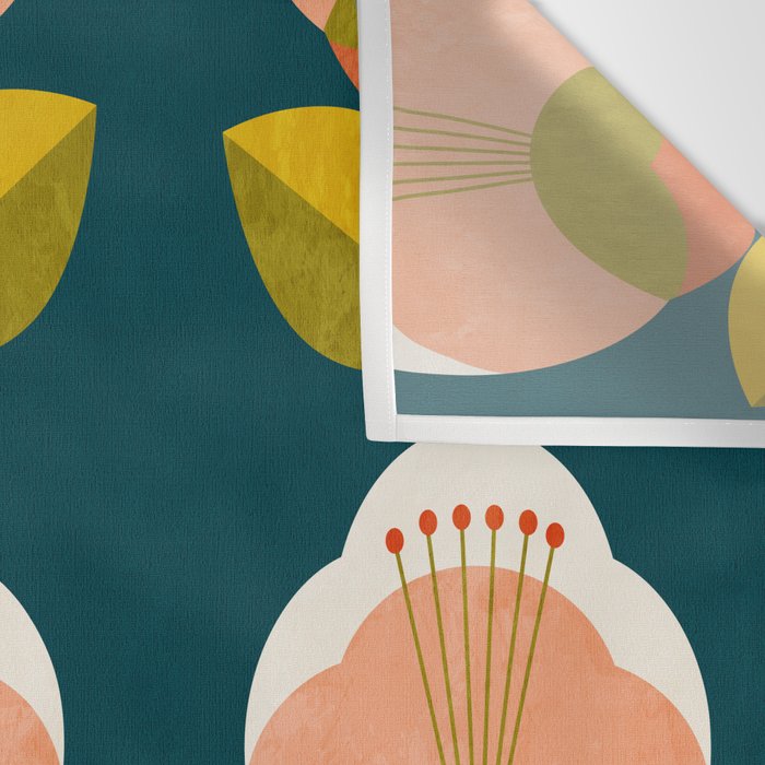 retro midcentury flower Wall Tapestry Gallery Image 3