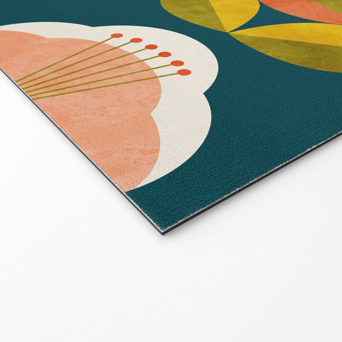 retro midcentury flower Welcome Mat Gallery Image 2