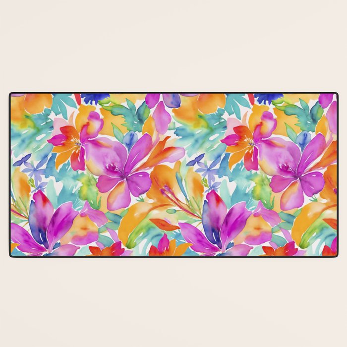 Fragments Of Botanical Memory Multicolor Flowers Desk Mat Gallery Image 3