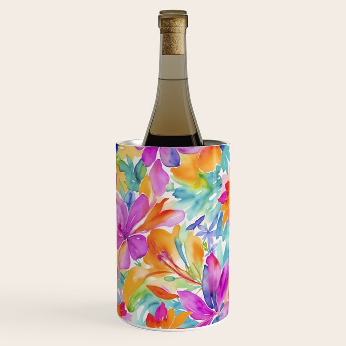 Fragments Of Botanical Memory Multicolor Flowers Wine Chiller Gallery Image 1