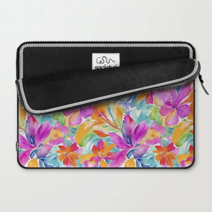 Fragments Of Botanical Memory Multicolor Flowers Laptop Sleeve Gallery Image 2