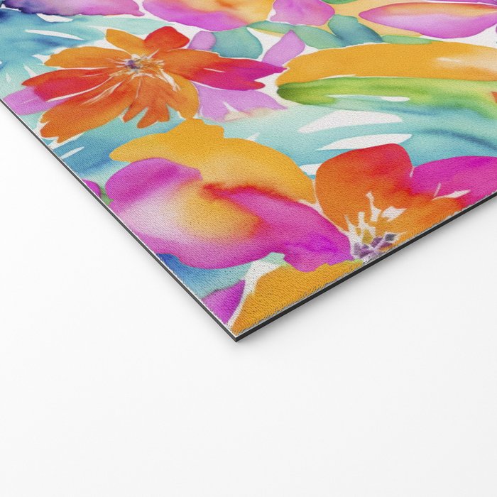 Fragments Of Botanical Memory Multicolor Flowers Welcome Mat Gallery Image 2