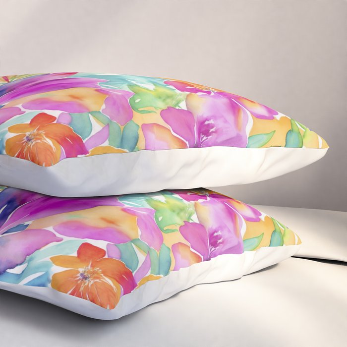 Fragments Of Botanical Memory Multicolor Flowers Pillow Sham Gallery Image 3