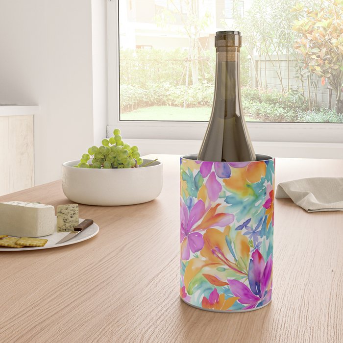 Fragments Of Botanical Memory Multicolor Flowers Wine Chiller Gallery Image 4