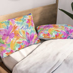 Fragments Of Botanical Memory Multicolor Flowers Pillow Sham Gallery Image 2