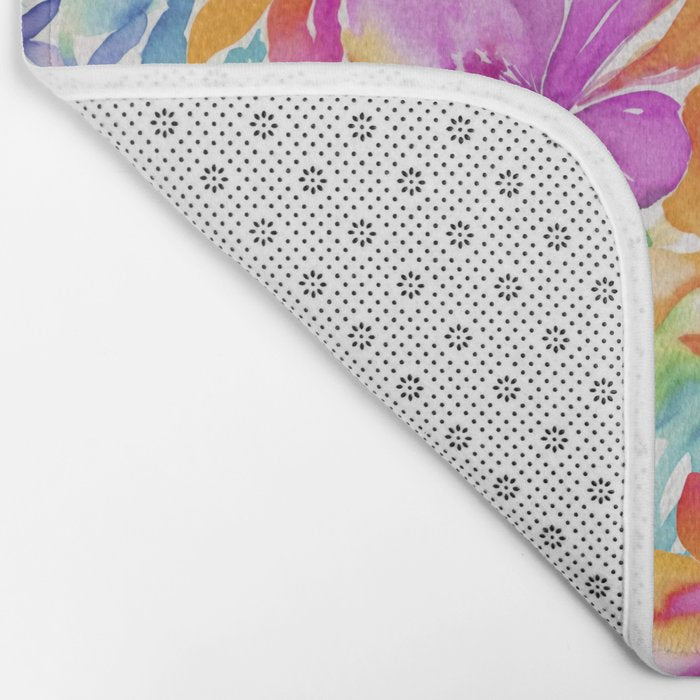Fragments Of Botanical Memory Multicolor Flowers Bath Mat Gallery Image 2