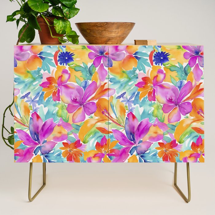 Fragments Of Botanical Memory Multicolor Flowers Credenza Gallery Image 1