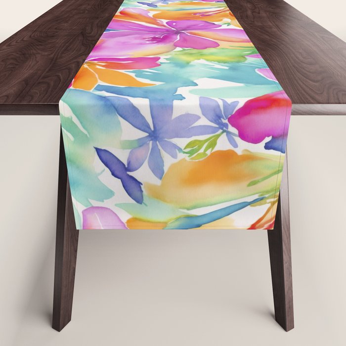 Fragments Of Botanical Memory Multicolor Flowers Table Runner Gallery Image 1