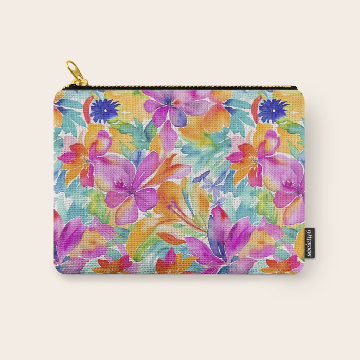 Fragments Of Botanical Memory Multicolor Flowers Carry All Pouch Gallery Image 1
