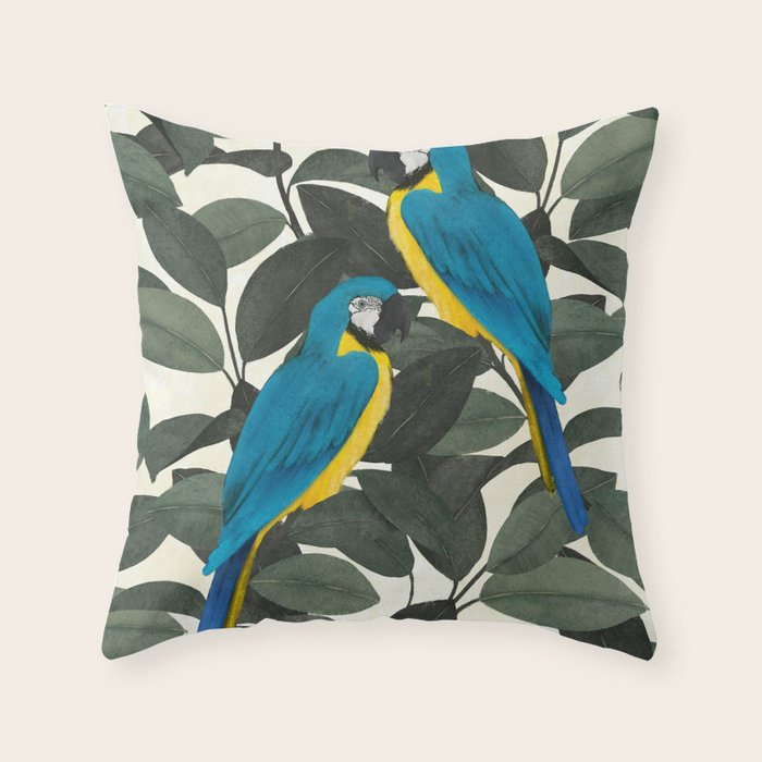 Parrots and jungle II Throw Pillow Gallery Image 6