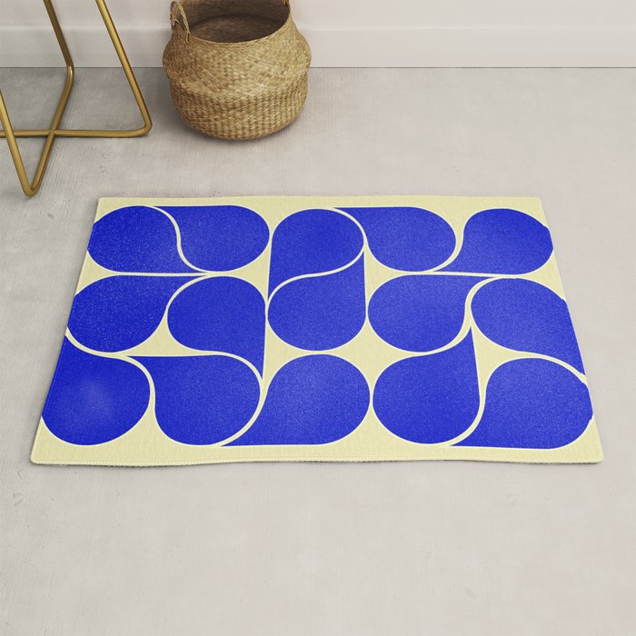 Blue mid-century shapes no8 Rug Gallery Image 1