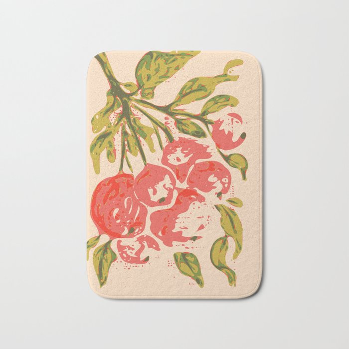 Coral berries: fall florals no.19 Bath Mat Gallery Image 1