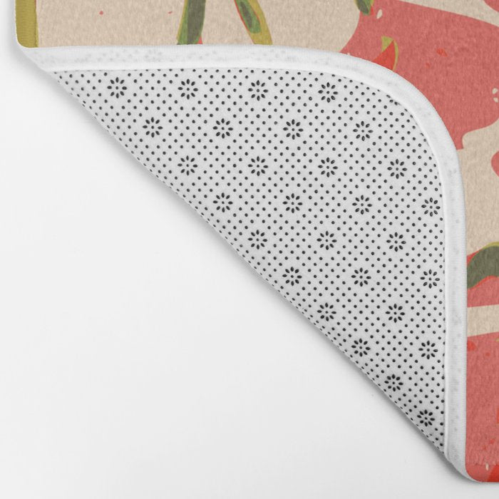 Coral berries: fall florals no.19 Bath Mat Gallery Image 2