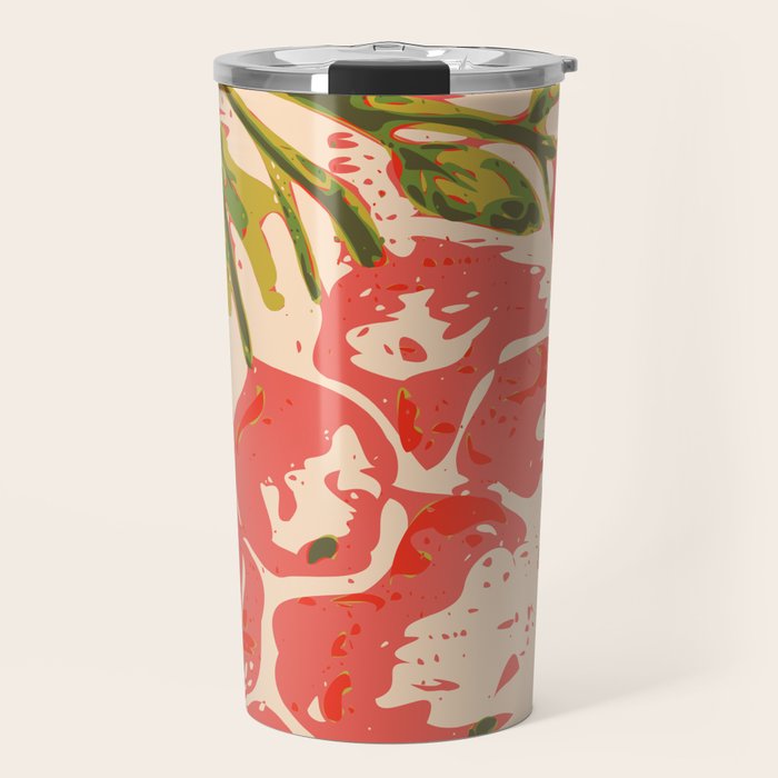Coral berries: fall florals no.19 Travel Mug Gallery Image 1