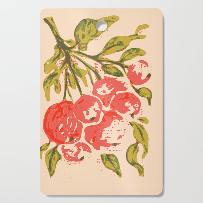 Coral berries: fall florals no.19 Cutting Board Gallery Image 1