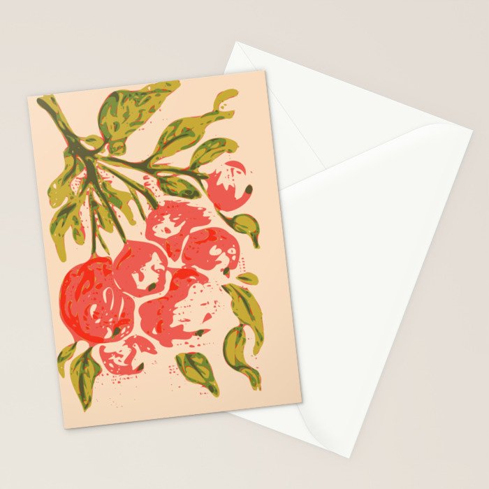Coral berries: fall florals no.19 Stationery Card Gallery Image 2