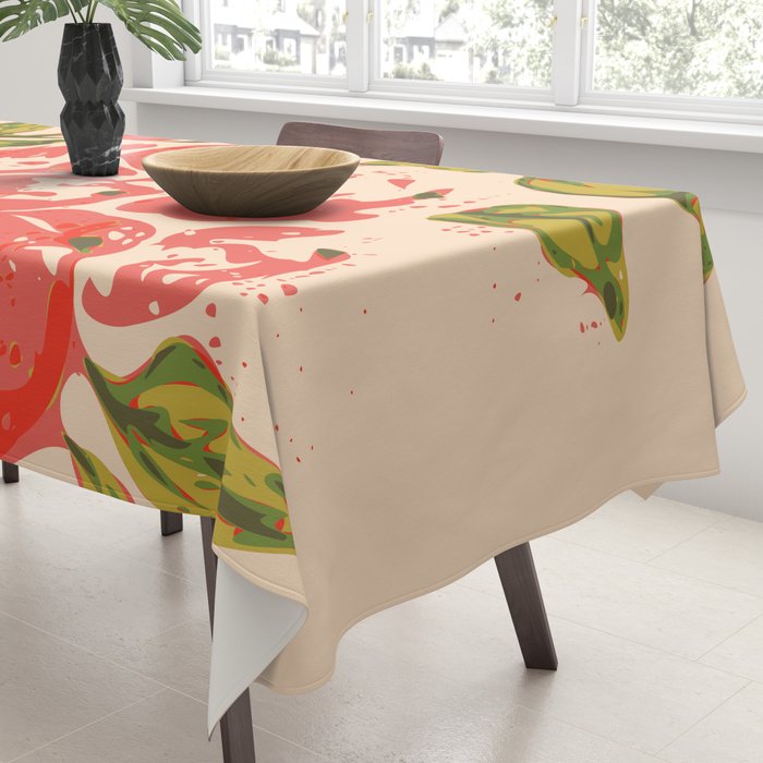 Coral berries: fall florals no.19 Tablecloth Gallery Image 3