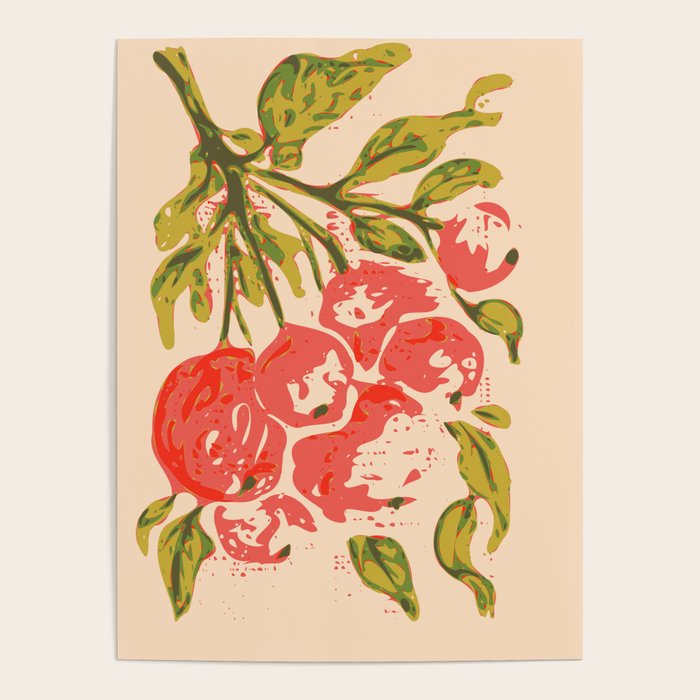 Coral berries: fall florals no.19 Poster Gallery Image 4