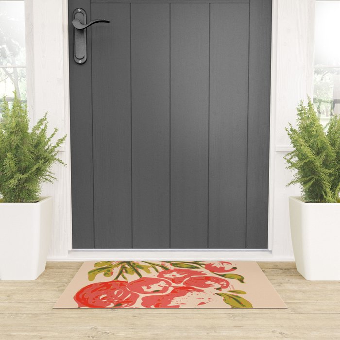 Coral berries: fall florals no.19 Welcome Mat Gallery Image 3
