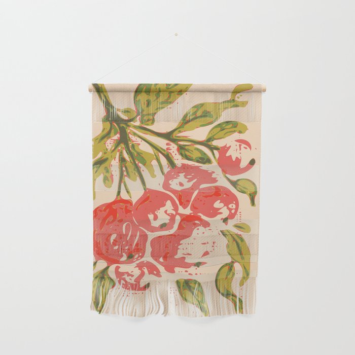 Coral berries: fall florals no.19 Wall Hanging Gallery Image 1