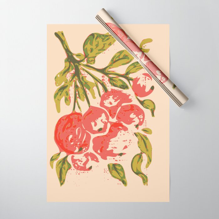 Coral berries: fall florals no.19 Wrapping Paper Gallery Image 1