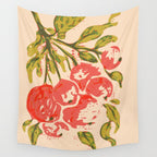 Coral berries: fall florals no.19 Wall Tapestry Gallery Image 4
