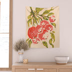 Coral berries: fall florals no.19 Wall Tapestry Gallery Image 2