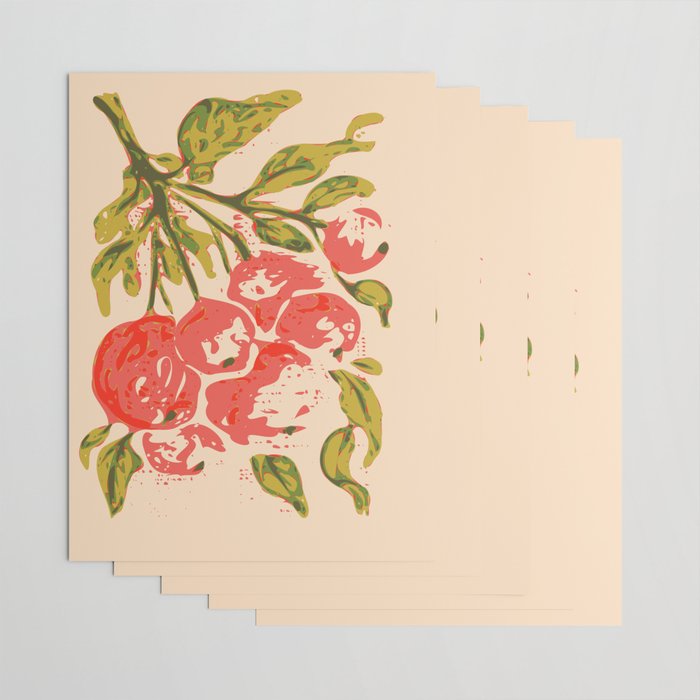 Coral berries: fall florals no.19 Wrapping Paper Gallery Image 3